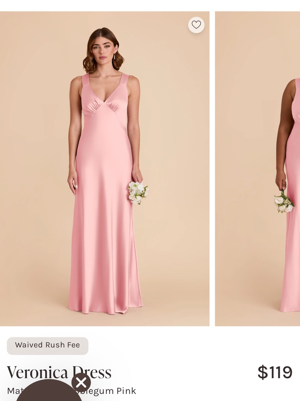 Birdy Grey Bubblegum Pink Matte Satin V-Neck Maxi Dress